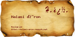 Halasi Áron névjegykártya