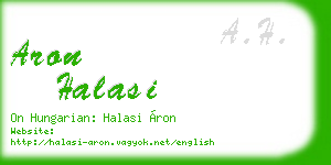 aron halasi business card